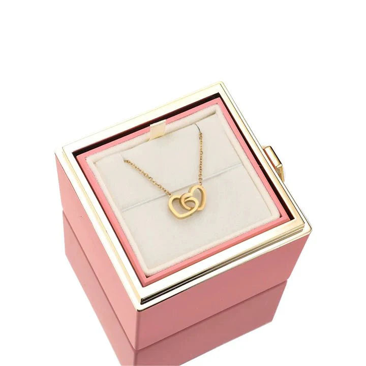 The Eternal Rose Box - With Personalized Necklace & Real Rose