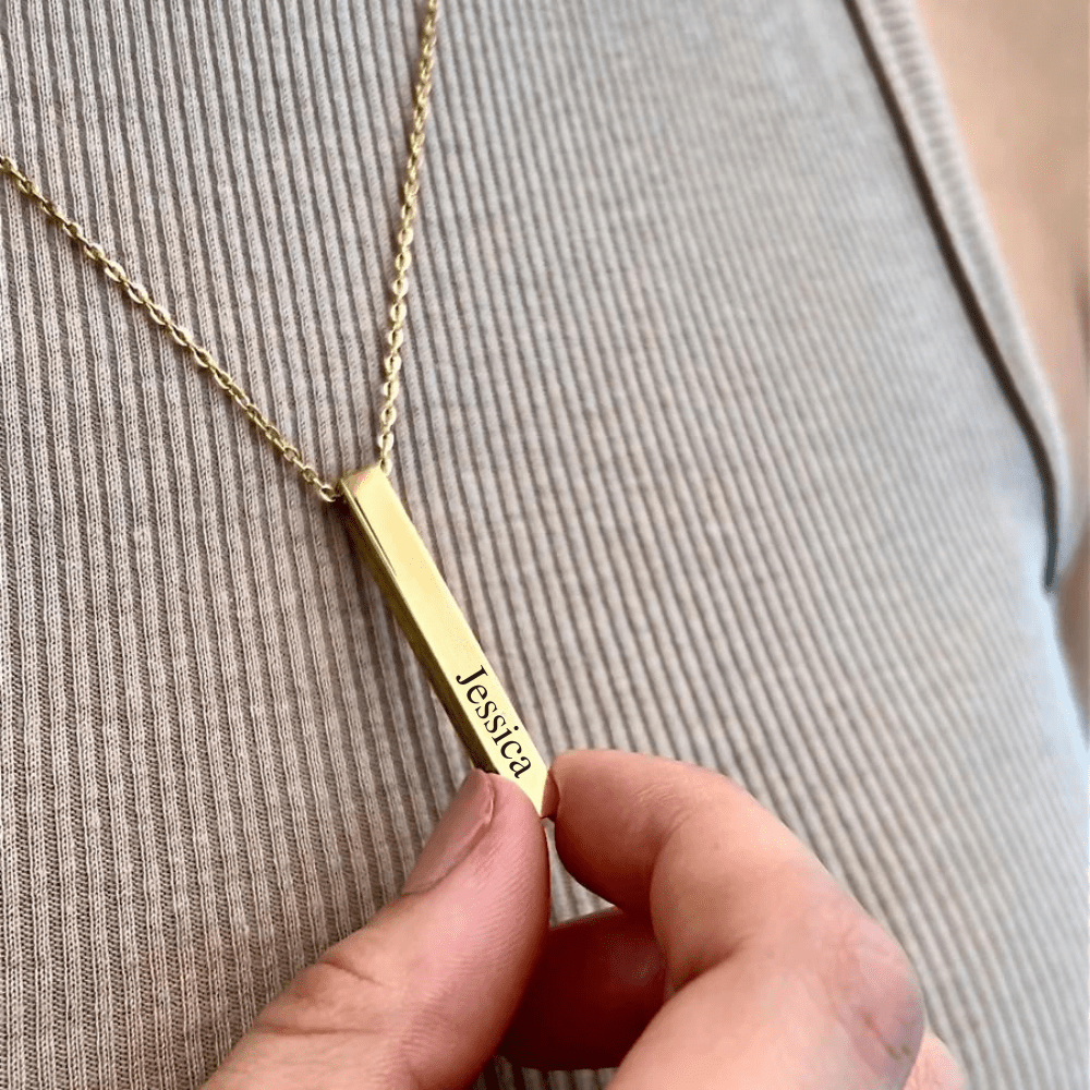 Engraved Bar Necklace