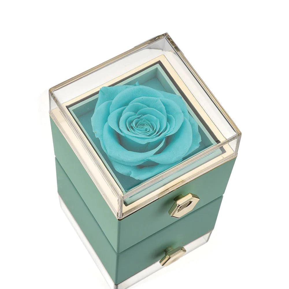 The Eternal Rose Box - With Personalized Necklace & Real Rose
