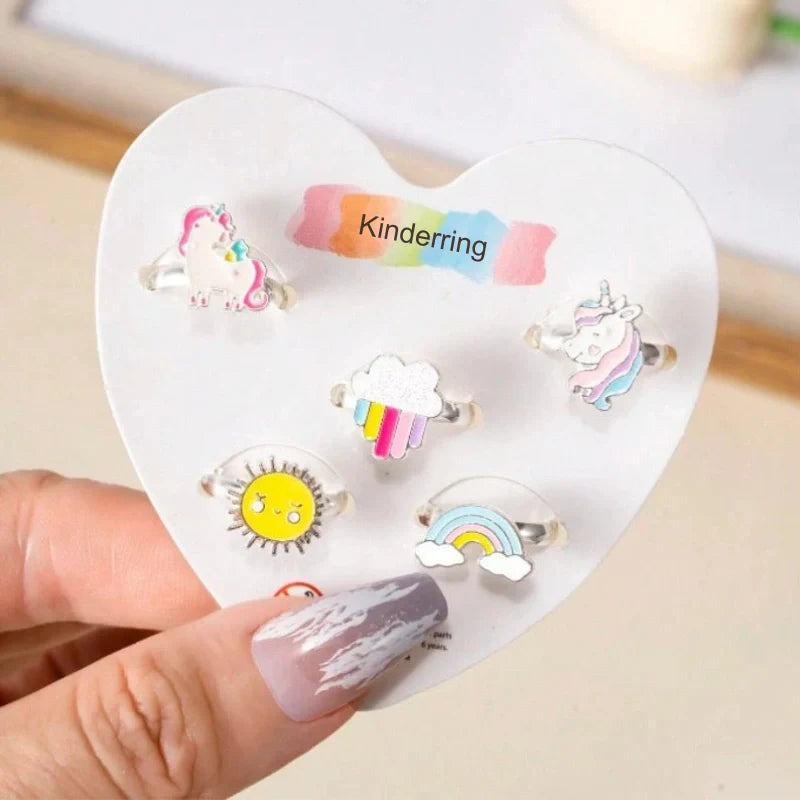 5Pcs Set Colorful Adjustable Rings for Kids