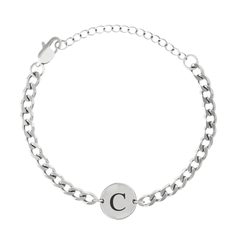 Coin Bracelet with Initial