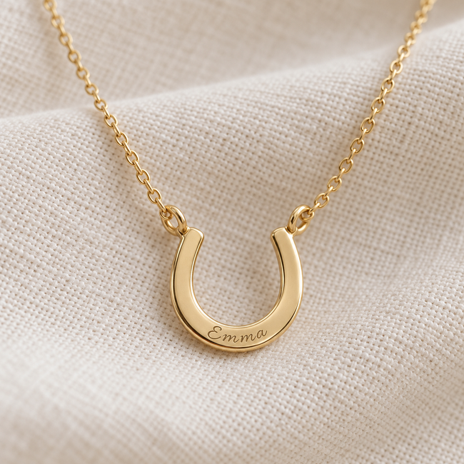 Personalized Horseshoe Name Necklace