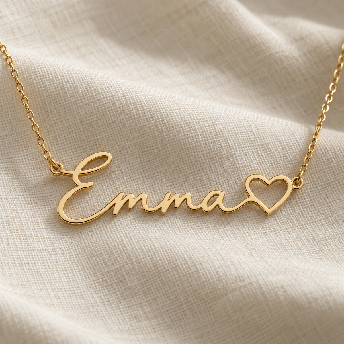 Cutout Heart Name Necklace