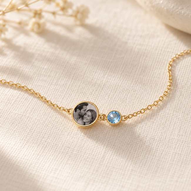 Photo and Birthstone Bracelet