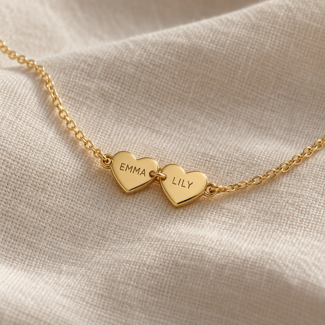 Linked Heart Name Bracelet