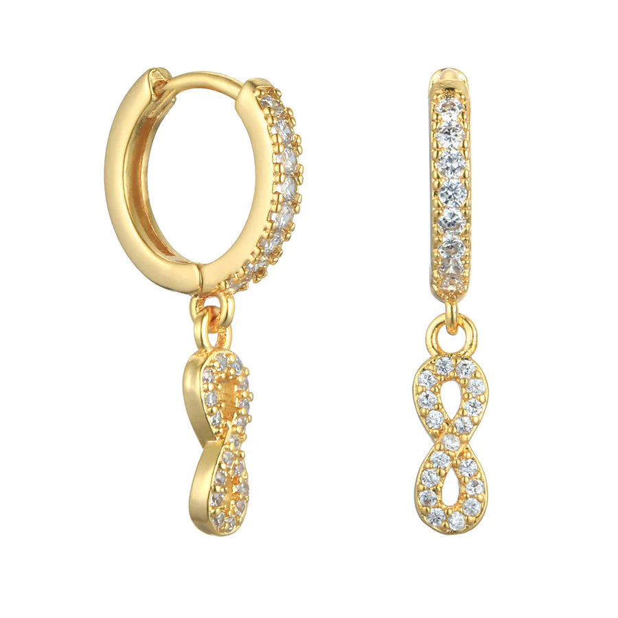 Letter Earrings 'Initial' with Zirconia