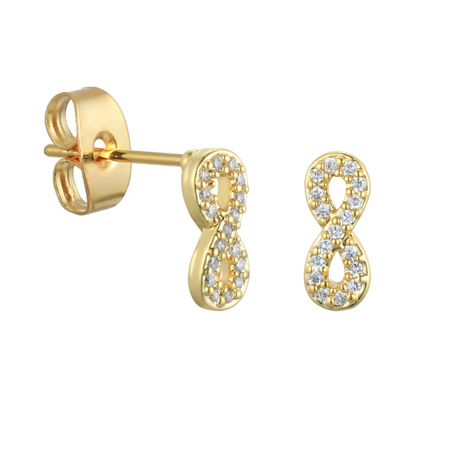 Letter Earrings 'Initial' with Zirconia