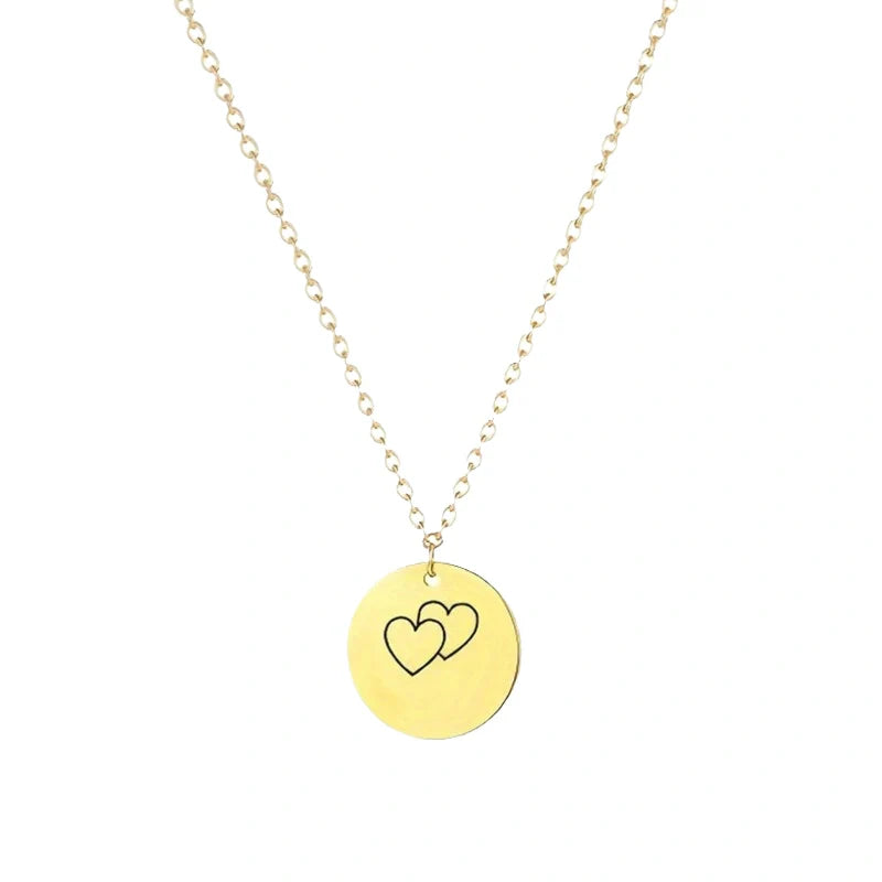 Personalized Engraved Heart Wedding Pendant Necklace with Names - Mother's Day Gifts