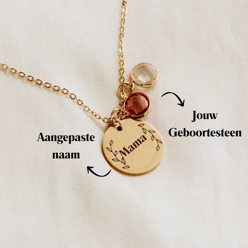 Personalized Birthstone Disc Necklace for Mom - Mother's Day Gifts