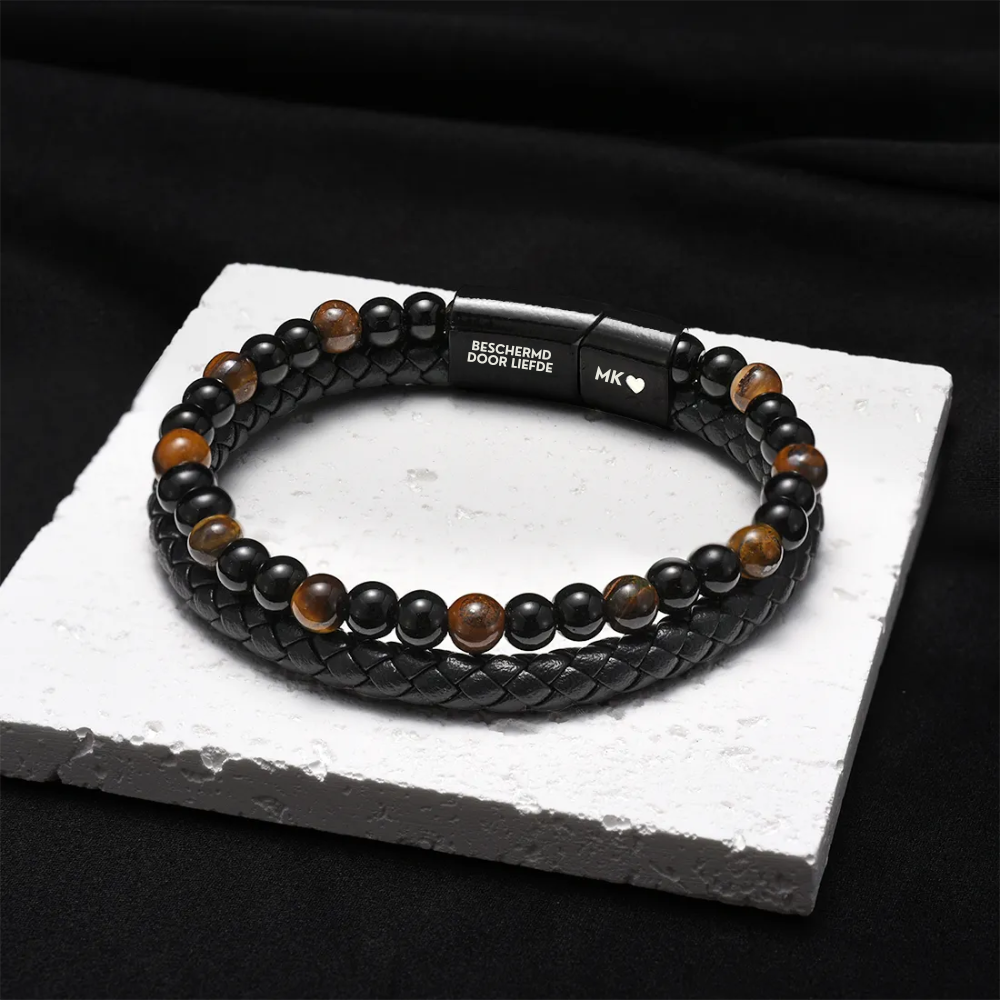 To My Son - Tiger Eye Protection Personalized Bracelet