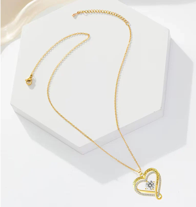 To My Treasure – Forever & Always – Heart Necklace