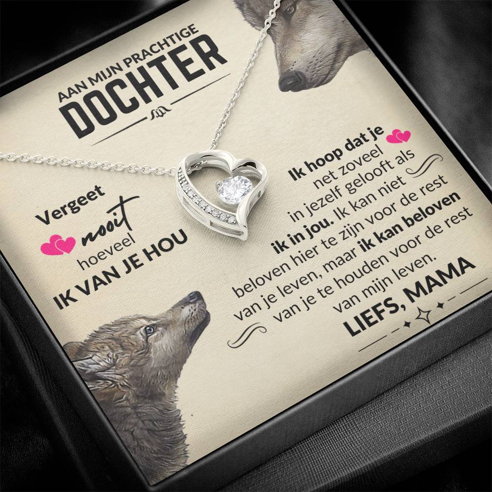 To My Daughter - Heart Necklace - Wolvin
