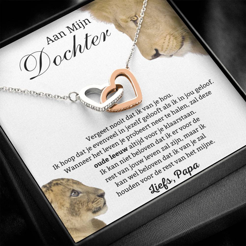 To My Daughter - Heart Necklace - Old Lion - Love, Dad
