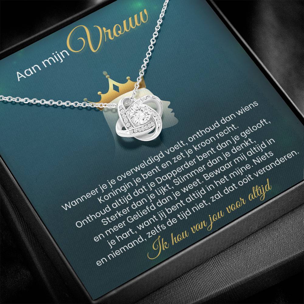 To My Wife - Straighten Your Crown - Love Knot Necklace