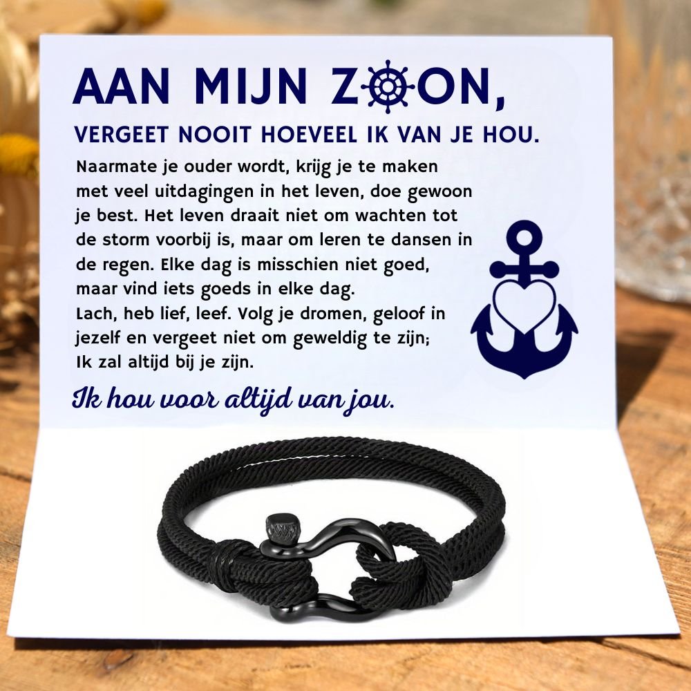 To My Son - I Will Love You Forever - Nautical Bracelet