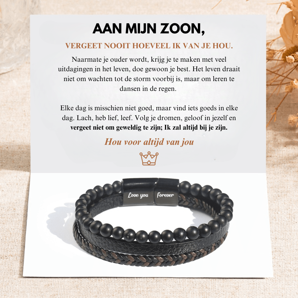 To My Son - Calming Lava Stone Bracelet