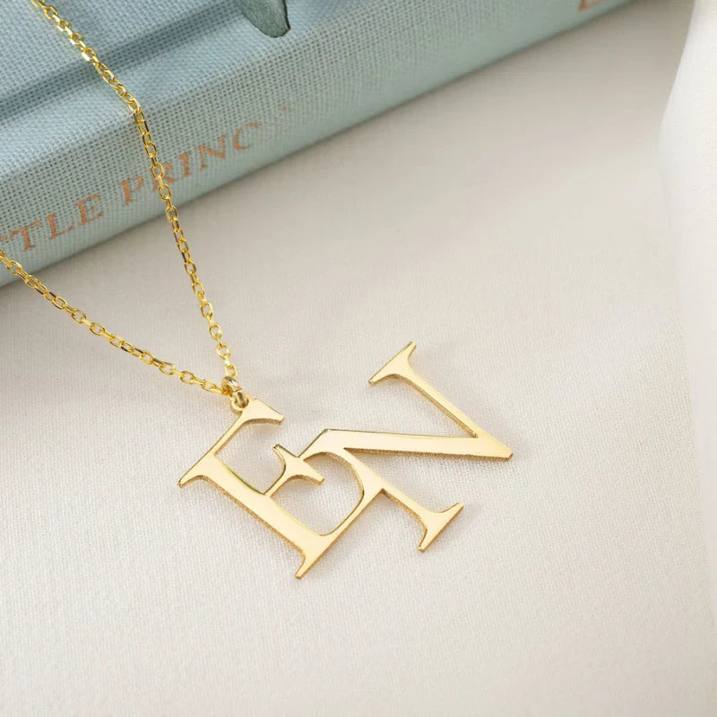 Double Letters Pendant Personalized Necklace - Gifts For Her