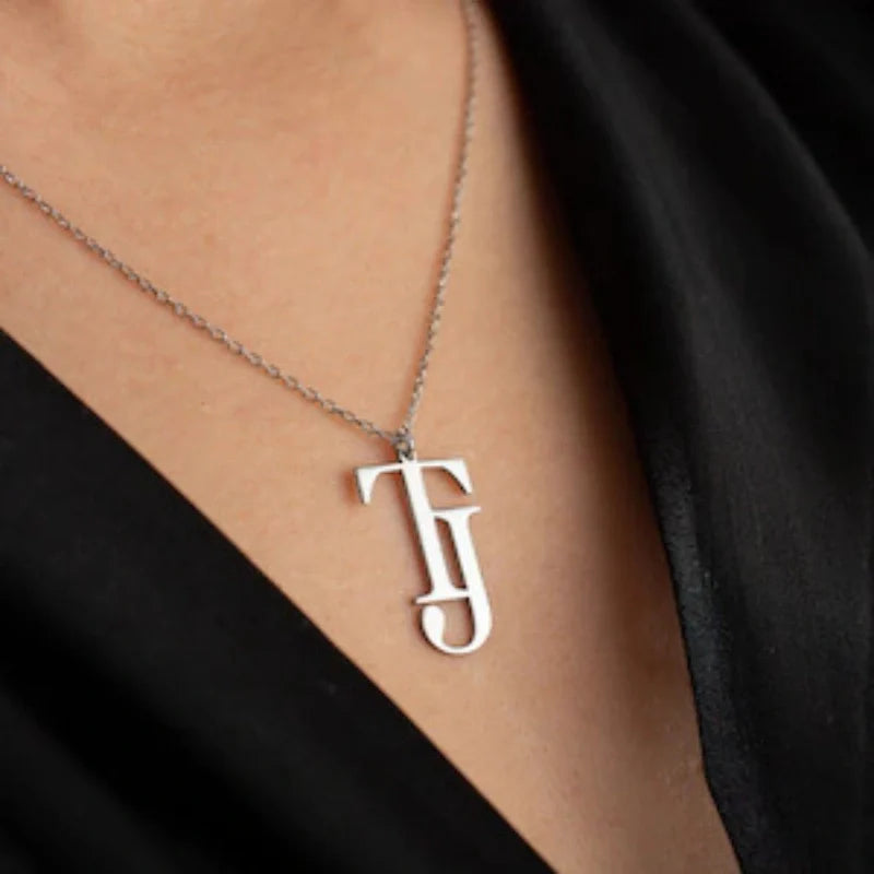 Double Letters Pendant Personalized Necklace - Gifts For Her