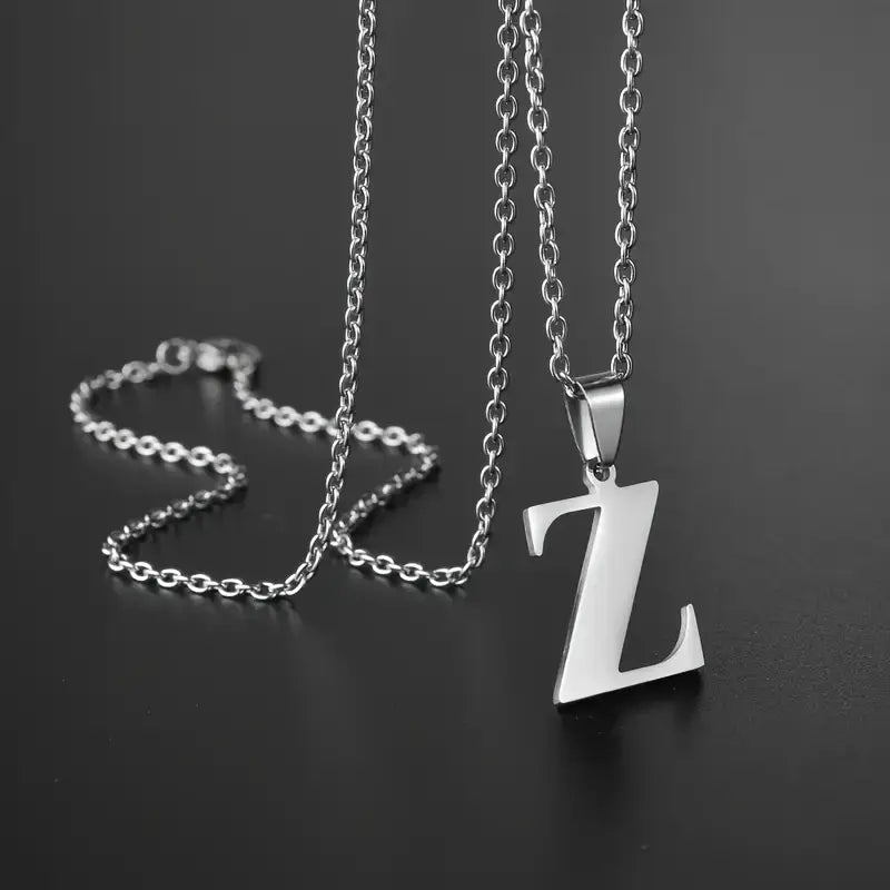 Engraved Minimalist Necklace With Letters - Gifts For Him