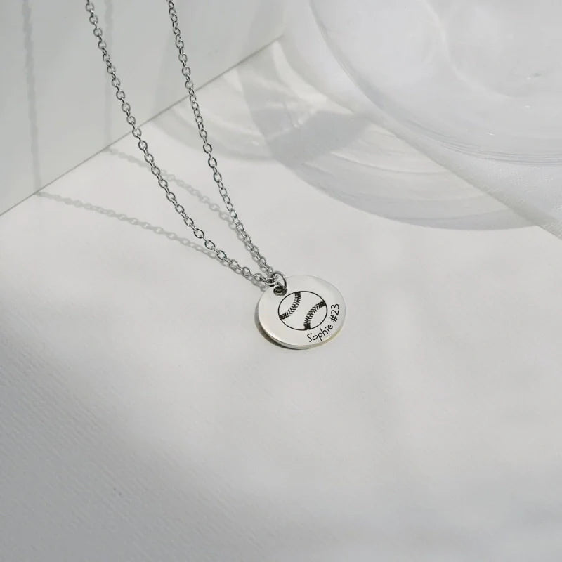 Engraved Sports Pendant Personalized Necklace - Gifts For Him