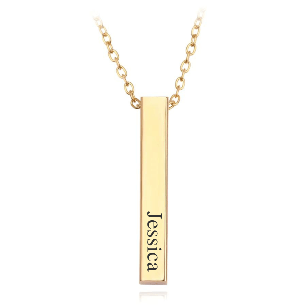 Engraved Bar Necklace