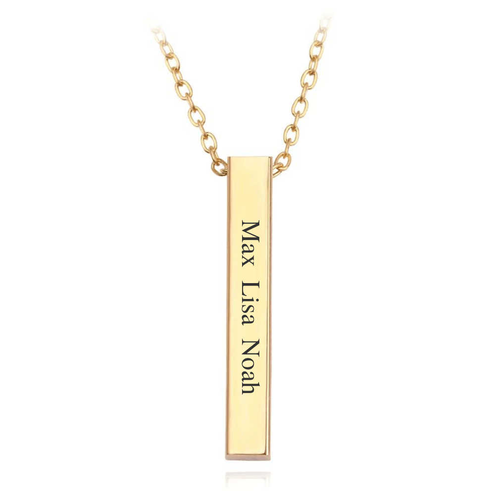 Engraved Bar Necklace with Names