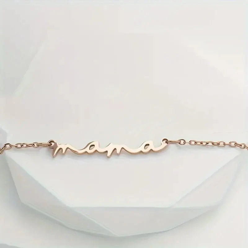Personalized Cursive Mom Letter Pendant Necklace - Mother's Day Gifts