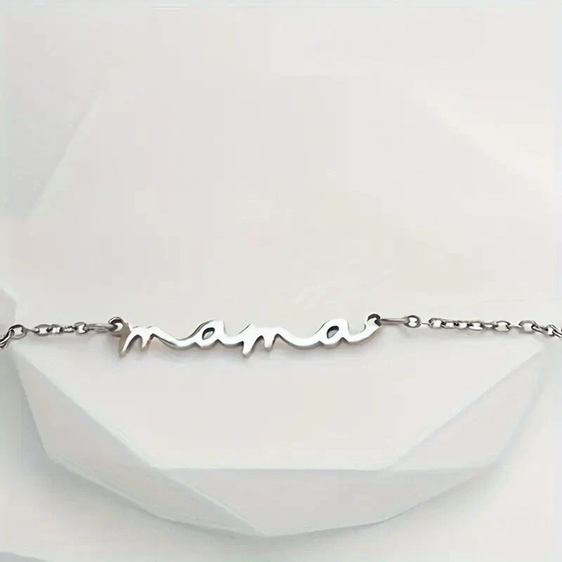 Personalized Cursive Mom Letter Pendant Necklace - Mother's Day Gifts