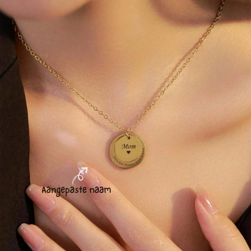 Personalized Double Layer Round Necklace with Names - Mother's Day Gifts