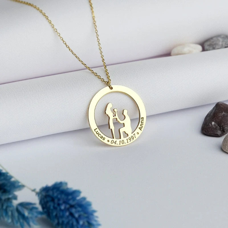 Personalized Engraved Proposal Necklace with Names - Mother's Day Gifts