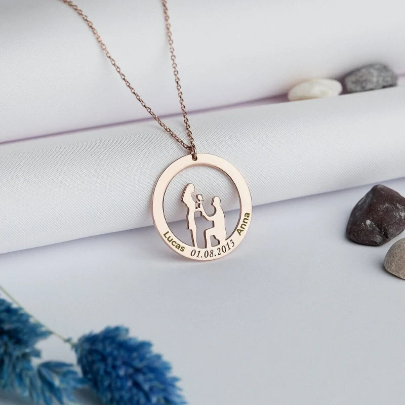 Personalized Engraved Proposal Necklace with Names - Mother's Day Gifts