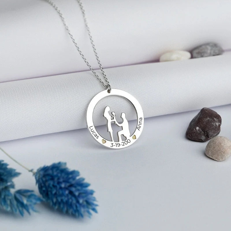 Personalized Engraved Proposal Necklace with Names - Mother's Day Gifts