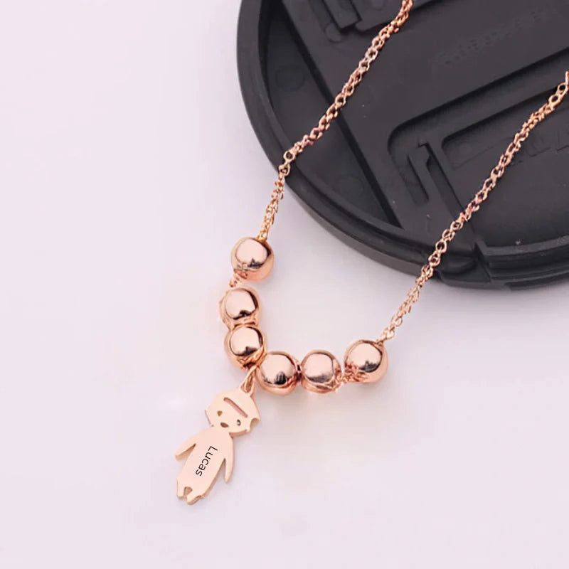 Personalized Engraved Boys-Girls Pendant Necklace - Gift for Children