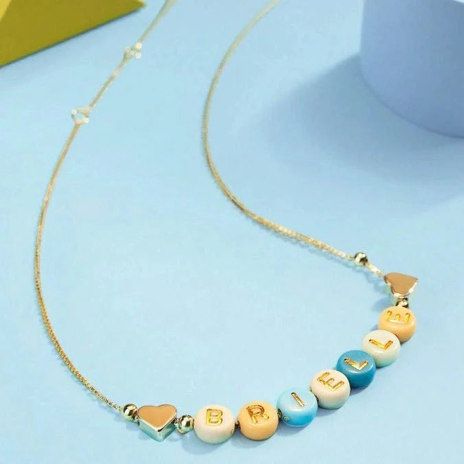 Personalized Beaded Heart Necklace for Kids