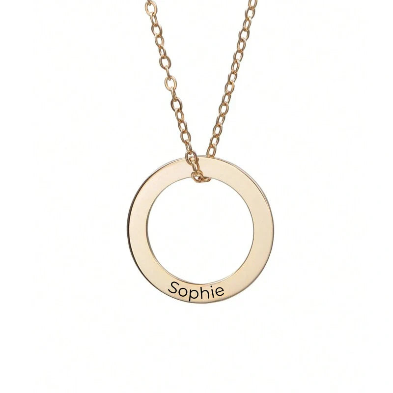 Personalized Round Pendant Necklace with Names - Mother's Day Gifts