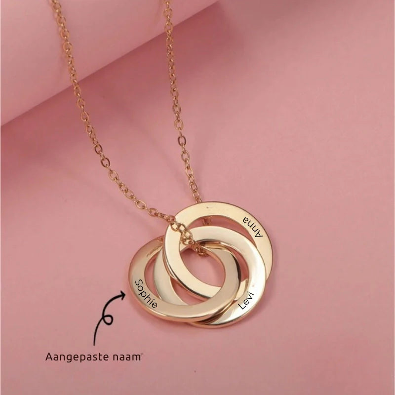 Personalized Round Pendant Necklace with Names - Mother's Day Gifts