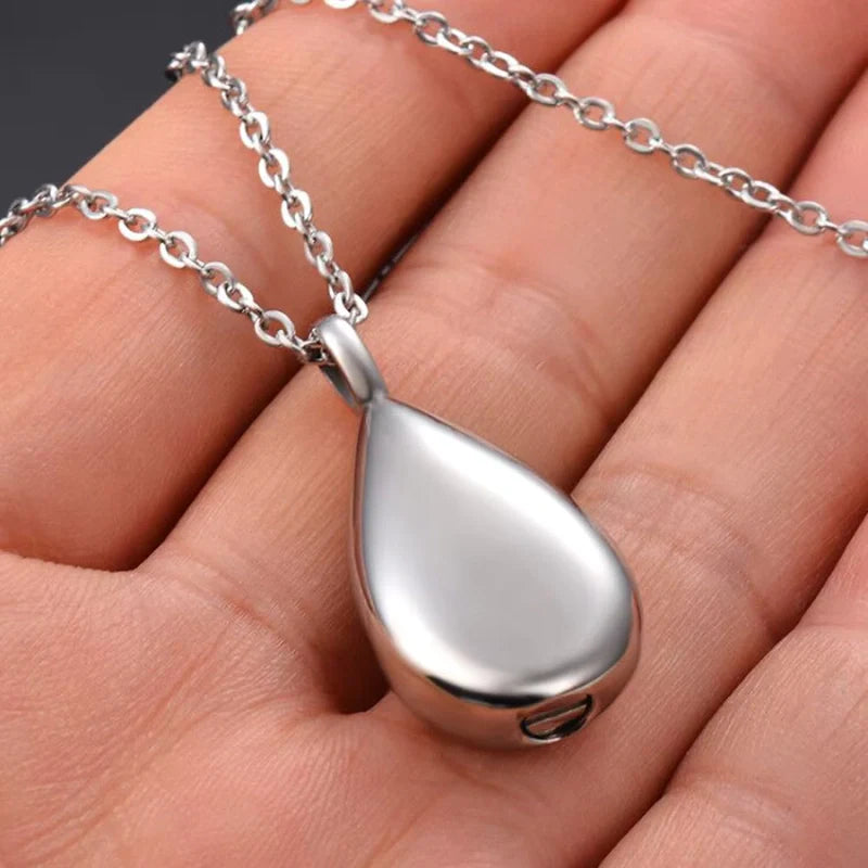 Personalized Teardrop Urn Necklace for Pet Ashes - Gifts for Her