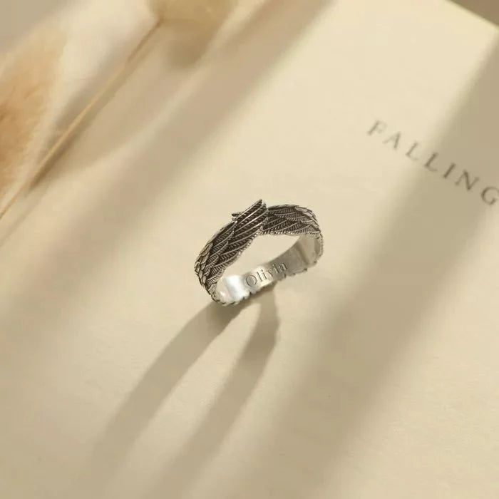Personalized Angel Wing Ring
