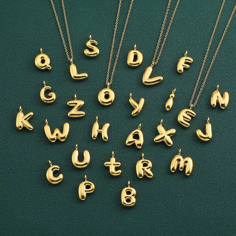 Shiny Balloon Initial Pendant Personalized Necklace - Gifts For Her
