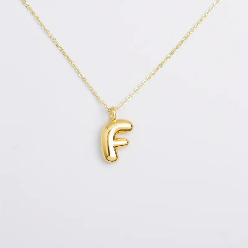 Shiny Balloon Initial Pendant Personalized Necklace - Gifts For Her