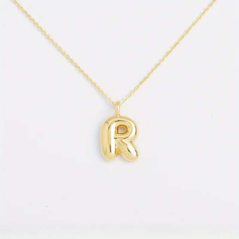 Shiny Balloon Initial Pendant Personalized Necklace - Gifts For Her