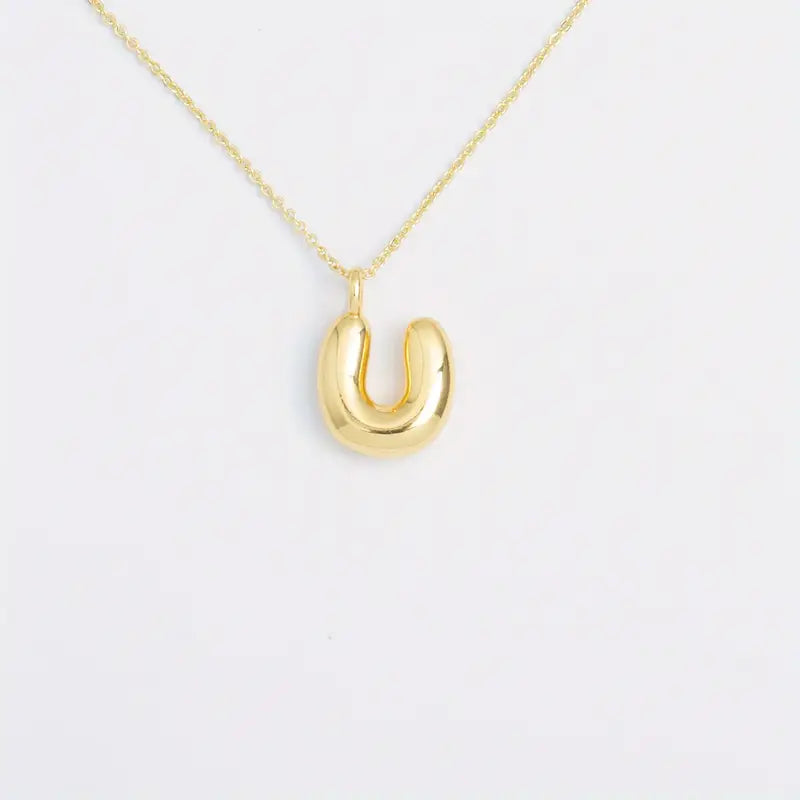 Shiny Balloon Initial Pendant Personalized Necklace - Gifts For Her