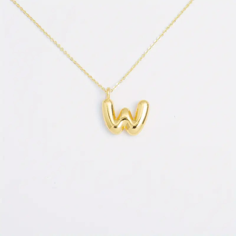Shiny Balloon Initial Pendant Personalized Necklace - Gifts For Her