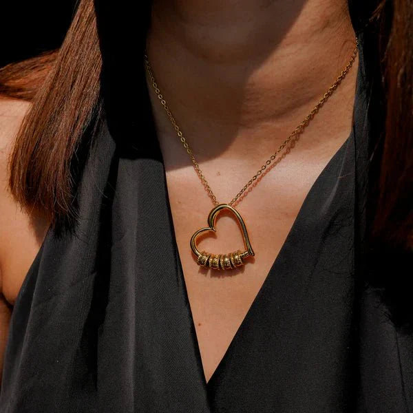 To My Wife - Engraved Family Heart Necklace