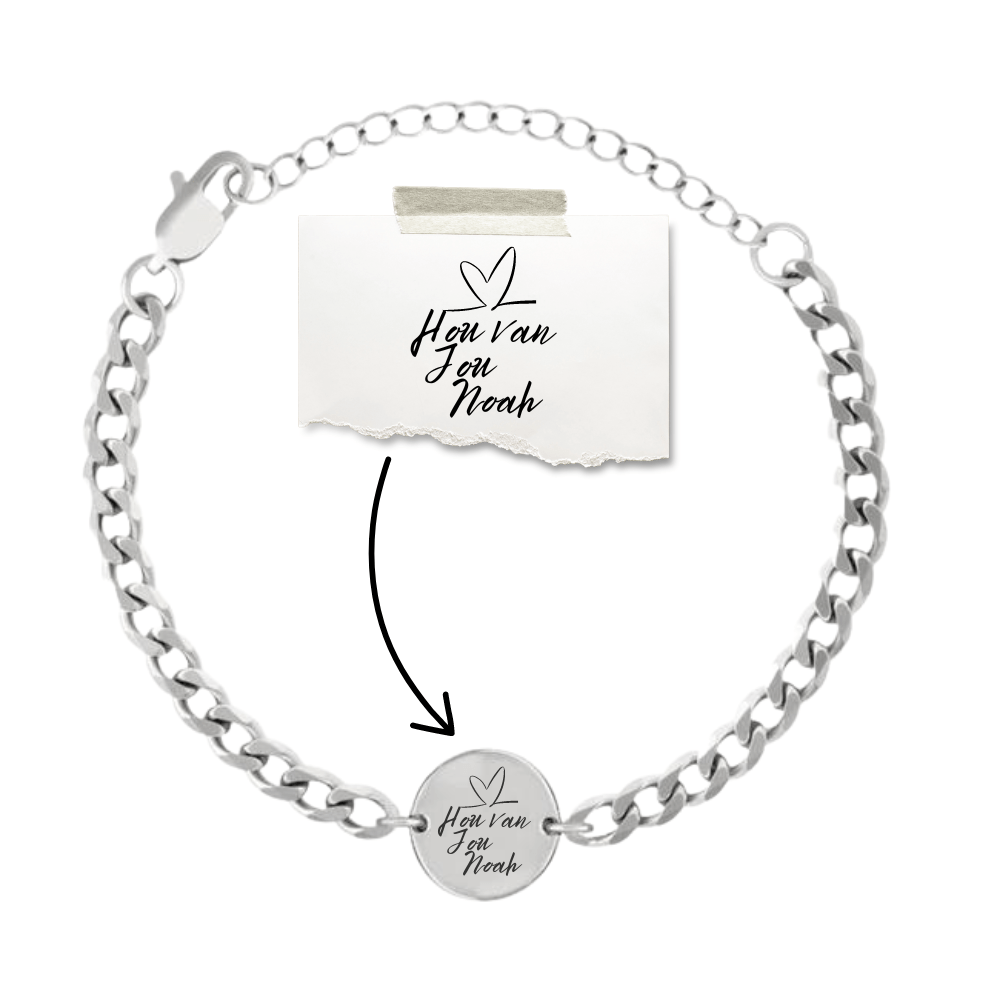 Handwriting/Drawing Coin Bracelet