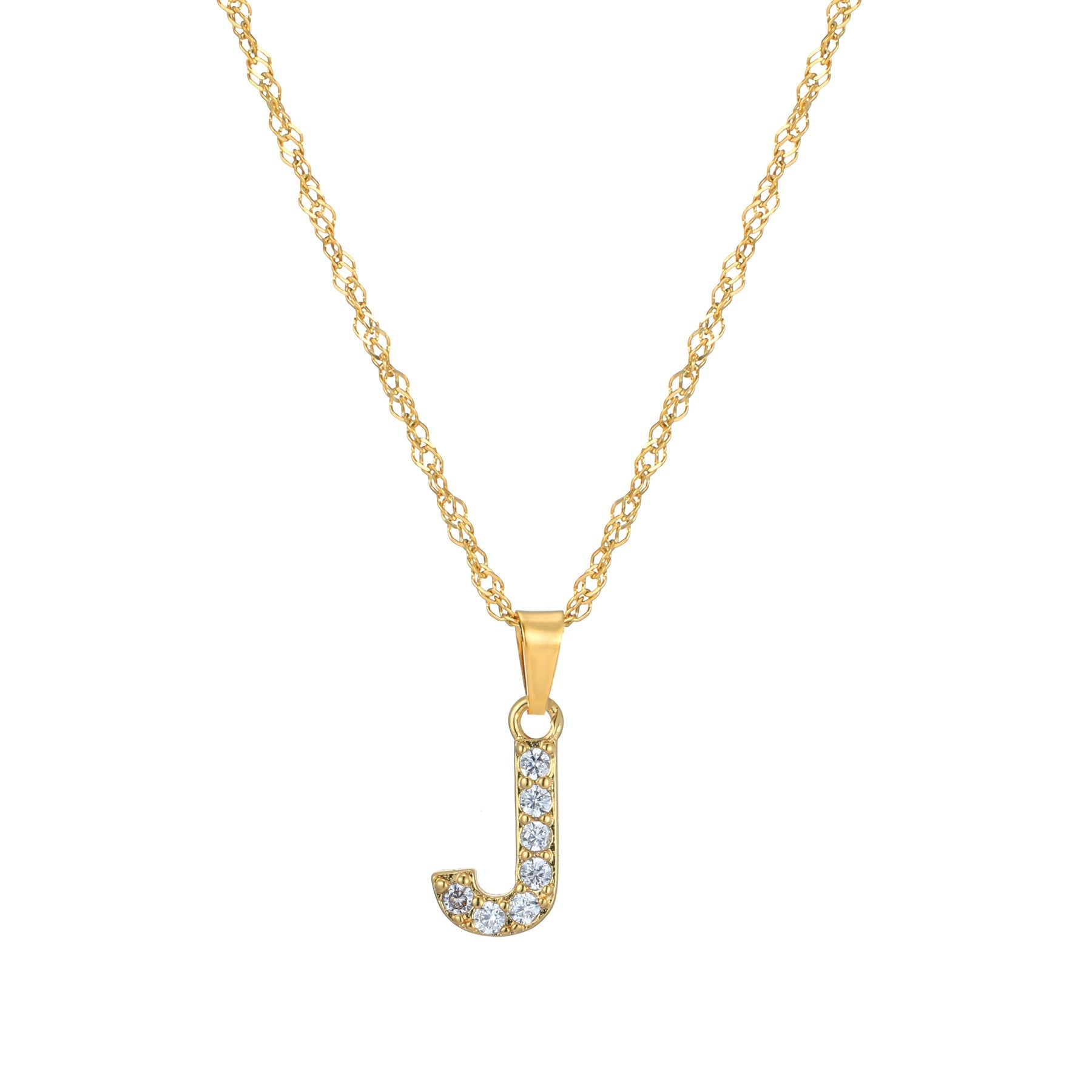 Letter Necklace with Zirconia
