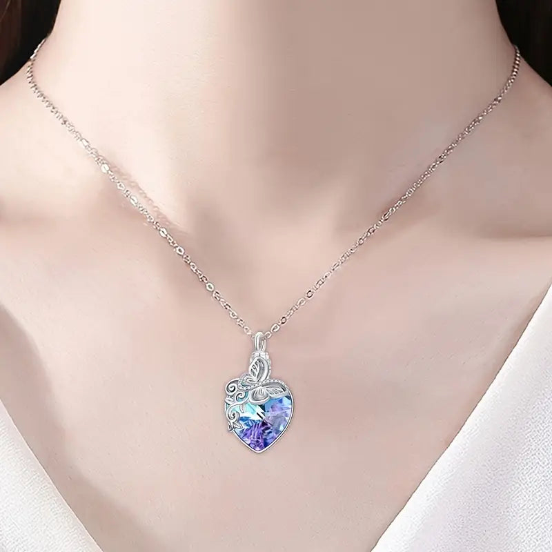 Dazzling Crystal Butterfly Urn - Personalized Necklace