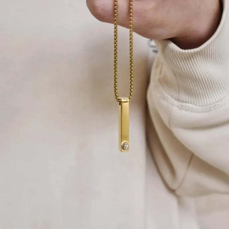 Rectangular Pendant Photo Projection Personalized Necklace