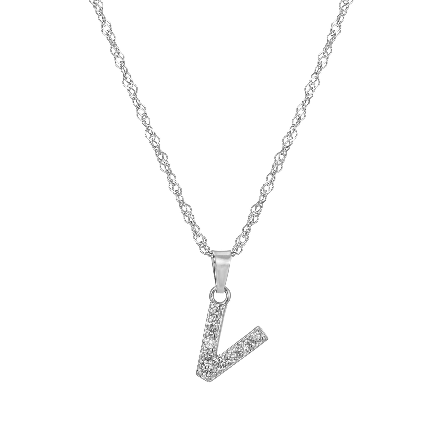 Letter Necklace with Zirconia