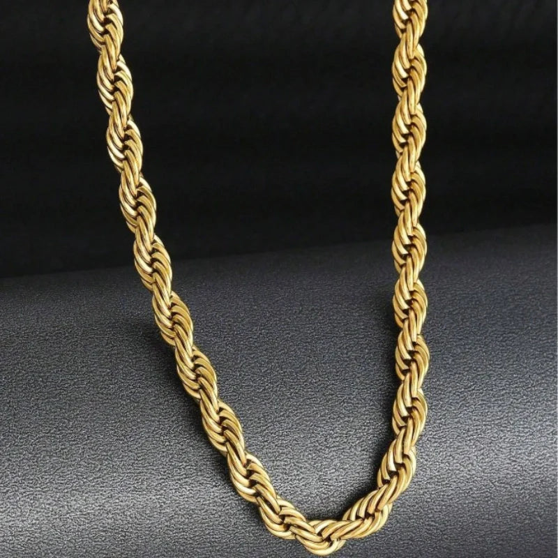 Gold Plated Twist Necklace - Boys Necklace